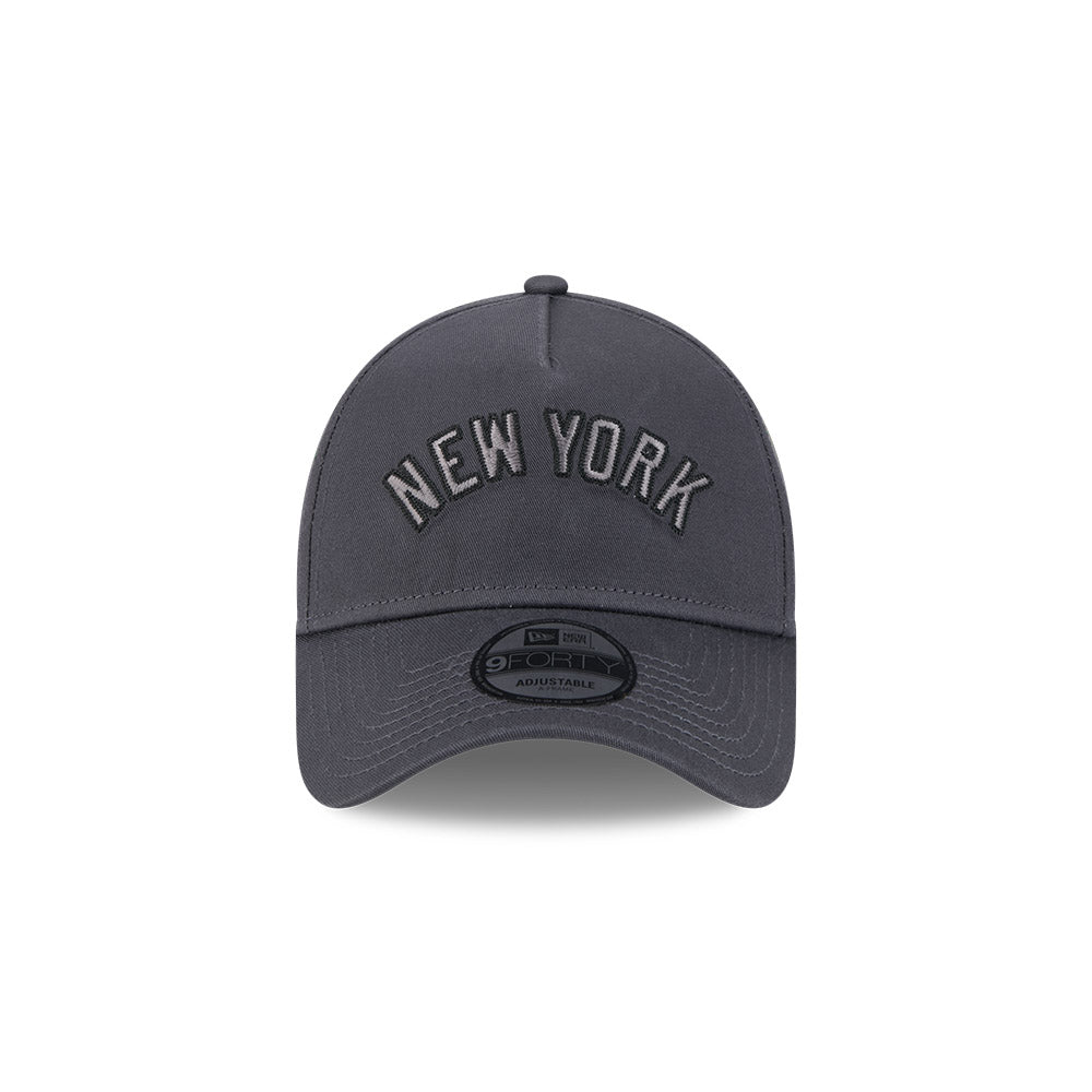New York Yankees Hat - Higher Grade Grey Black 9Forty A-Frame MLB Snapback Cap - New Era